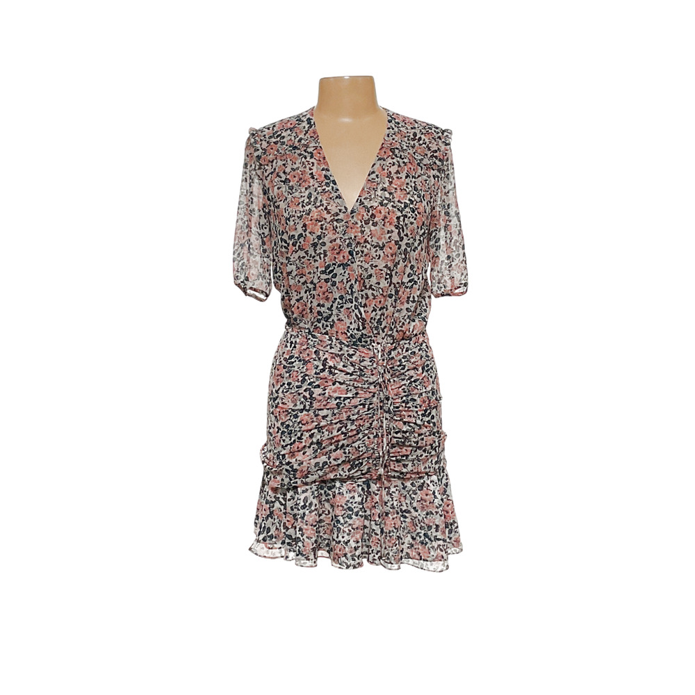 Veronica Beard Floral Print Dress - Pink and Black